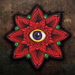 悪の花の目ハロウィン刺繡アイアンオン/ベルクロスリーブパッチ